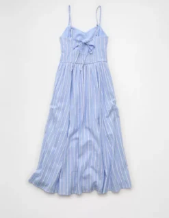 AE Sweetheart Drop Waist Midi Dress Light Blue -American Eagle Fashion 1399 8941 401 b