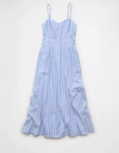 AE Sweetheart Drop Waist Midi Dress Light Blue -American Eagle Fashion 1399 8941 401 f