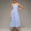 AE Sweetheart Drop Waist Midi Dress Light Blue