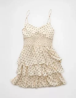 AE Tiered Polka Dot Mini Dress Cream -American Eagle Fashion 1399 8944 106 f