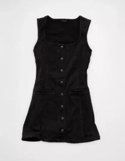 AE Square Neck Denim Mini Dress Black -American Eagle Fashion 1399 8954 001 f