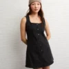 AE Square Neck Denim Mini Dress Black