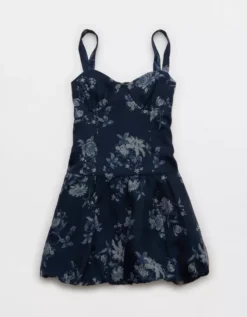 AE Corset Drop Waist Bubble Mini Dress Navy -American Eagle Fashion 1399 8960 410 f