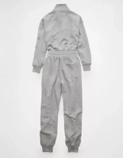 AE Fleece Jumpsuit Heather Gray -American Eagle Fashion 1399 9008 006 b