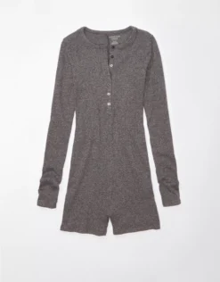 AE Long-Sleeve Knit Henley Onesie