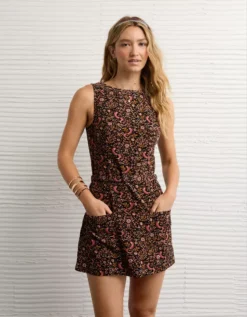 AE High Neck Belted Mini Dress Multi -American Eagle Fashion 1399 9154 900 os