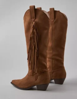 AE Western Fringe Knee High Boot Brown -American Eagle Fashion 1414 6922 200 d2