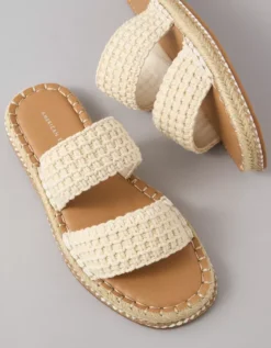 AE Crochet Espadrille Slide Sandal Natural -American Eagle Fashion 1415 6766 109 d1