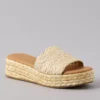 AE Raffia Espadrille Flatform Slide Sandal Natural