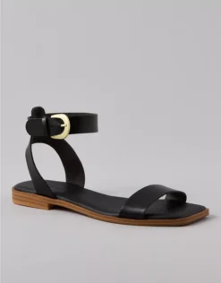 AE Western Ankle Strap Sandal Black