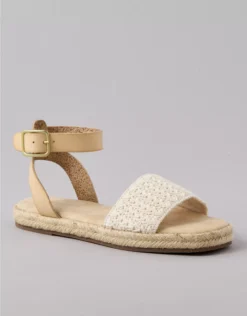 AE Ankle Strap Espadrille Sandal Natural