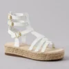 AE Flatform Gladiator Espadrille Sandal White