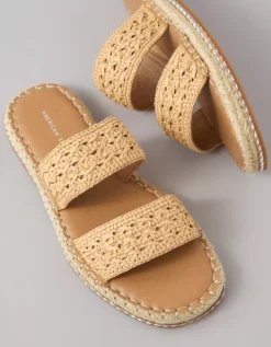 AE Raffia Espadrille Slide Sandal Natural -American Eagle Fashion 1415 6860 109 d1