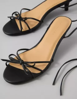 AE Bow Lace-Up Kitten Heels Black 5 AE Bow Lace-Up Kitten Heels Black -American Eagle Fashion 1415 6871 001 d1