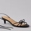 AE Bow Lace-Up Kitten Heels Black