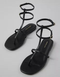 AE Skinny Strap Gladiator Sandal Black -American Eagle Fashion 1415 6885 001 b