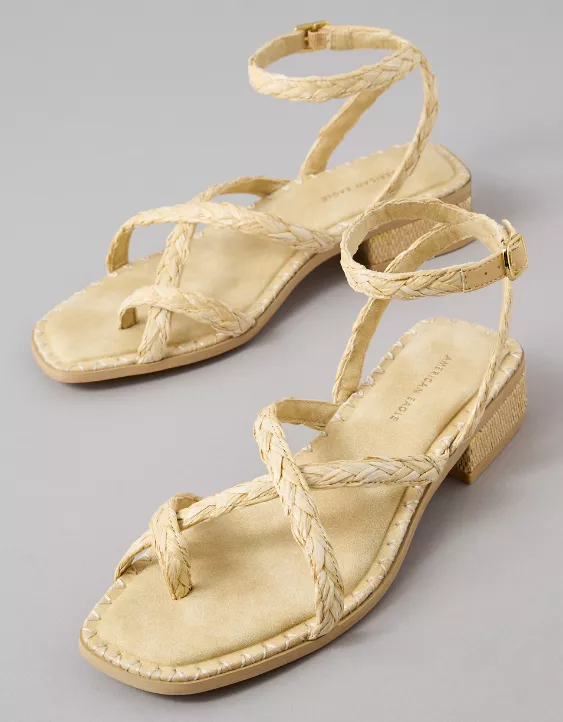 AE Strappy Raffia Sandal Natural 2 AE Strappy Raffia Sandal Natural - Image 2