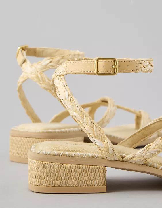 AE Strappy Raffia Sandal Natural 3 AE Strappy Raffia Sandal Natural - Image 3