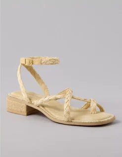 AE Strappy Raffia Sandal Natural