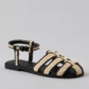 AE Raffia Fisherman Sandal Black