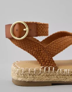 AE Strappy Espadrille Sandal Amber Brown -American Eagle Fashion 1415 6968 206 d1
