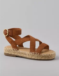 AE Strappy Espadrille Sandal Amber Brown