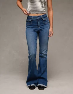 AE Next Level Super High-Waisted Flare Jean Moody Blues