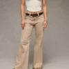 AE Stretch High-Waisted Flare Jean Taupe