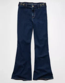 AE Stretch High-Waisted Flare Jean Dark Rich Indigo -American Eagle Fashion 1436 5896 521 f