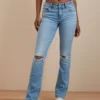 AE Stretch Low-Rise Ripped Kick Bootcut Jean