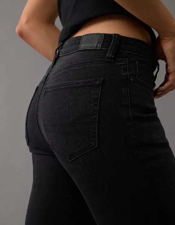 AE Next Level High-Waisted Kick Bootcut Crop Jean Onyx Black 5 AE Next Level High-Waisted Kick Bootcut Crop Jean Onyx Black - Image 5