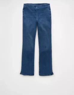 AE Luxe Pull-On High-Waisted Kick Bootcut Crop Jean Indigo Waters -American Eagle Fashion 1437 5626 445 f
