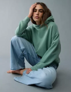 AE Everyday Luxe Hoodie Green -American Eagle Fashion 1453 2336 300 d3