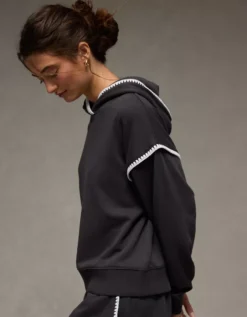 AE Contrast Stitch Hoodie Faded Black -American Eagle Fashion 1453 2624 094 d2