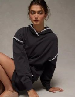 AE Contrast Stitch Hoodie Faded Black