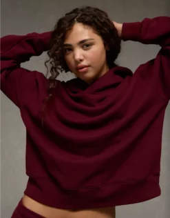 AE Everyday Luxe Hoodie Preppy Red