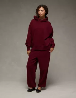 AE Everyday Luxe Hoodie Preppy Red -American Eagle Fashion 1453 2829 193 os