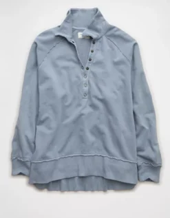 AE Big Hug Henley Sweatshirt Powder Blue -American Eagle Fashion 1455 2633 465 f