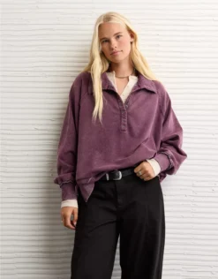 AE Big Hug Henley Sweatshirt Moonlight