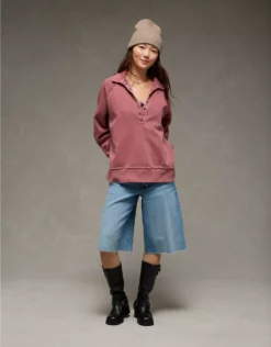 AE Big Hug Henley Sweatshirt Earthen