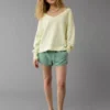 AE Saltwash Double V-Neck Sweatshirt Lime