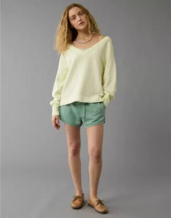 AE Saltwash Double V-Neck Sweatshirt Lime