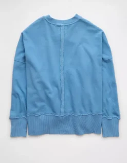 AE Big Hug Destination Graphic Crew Neck Sweatshirt Blue -American Eagle Fashion 1457 2561 400 b