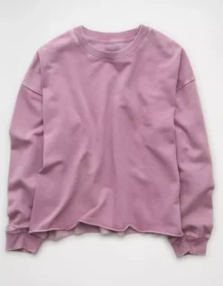 AE Everyday Luxe Cropped Cut-Off Sweatshirt Purple -American Eagle Fashion 1457 2681 500 f