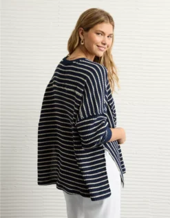 AE Big Hug Crew Neck Waffle Sweatshirt Rich Navy