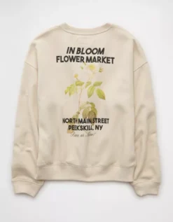 AE Relaxed Fit Destination Graphic Sweatshirt Cream -American Eagle Fashion 1457 2873 106 b