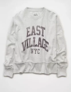 AE Big Hug Graphic Sweatshirt Heather Gray -American Eagle Fashion 1457 2913 006 f