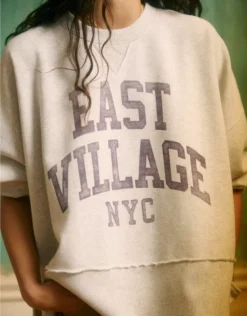 AE Big Hug Graphic Sweatshirt Heather Gray