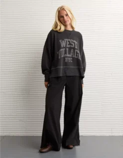 AE Big Hug Graphic Sweatshirt Faded Black