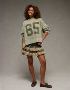 AE Big Hug Graphic Sweatshirt Faded Olive